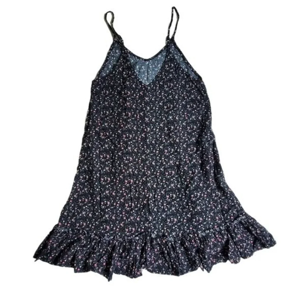 Art Class black pink green spaghetti strap floral print sundress sz XL